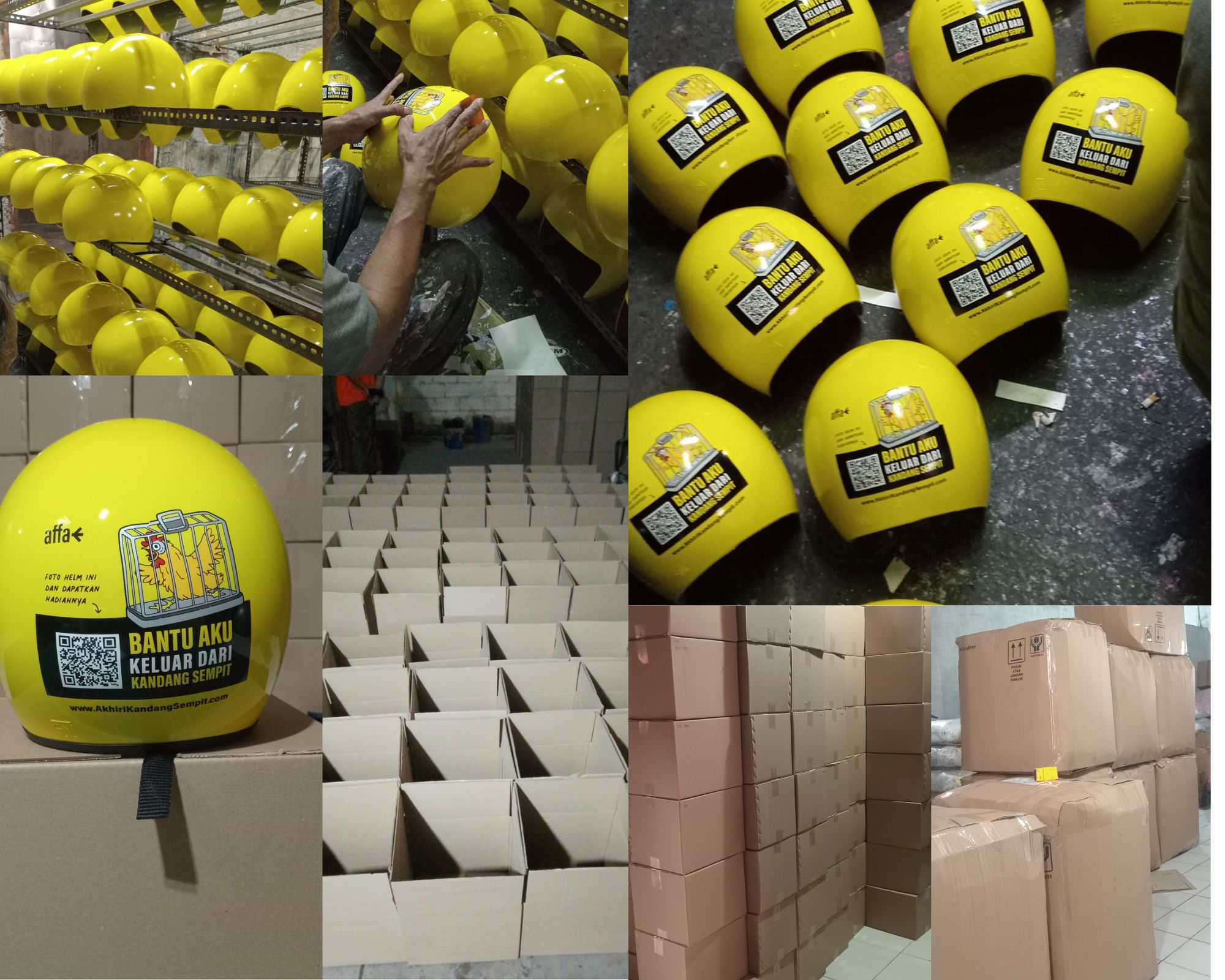 Helm custom komunitas perusahaan dengan desain branding profesional