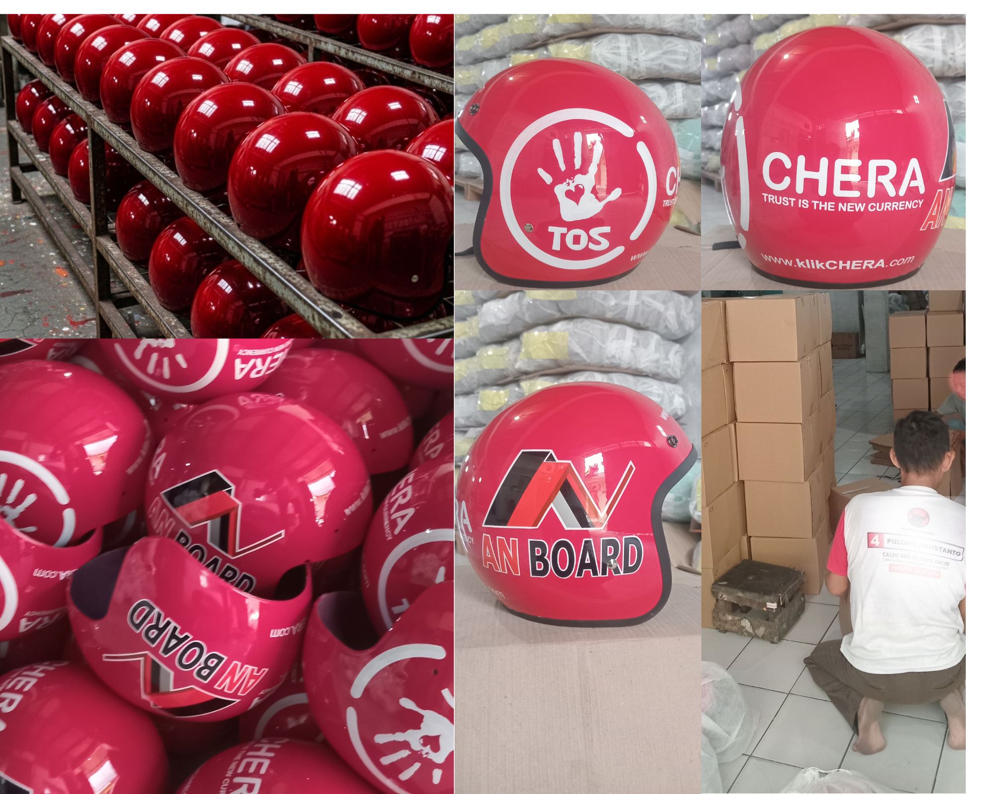 Helm custom perusahaan Tangerang untuk branding corporate dan operasional bisnis