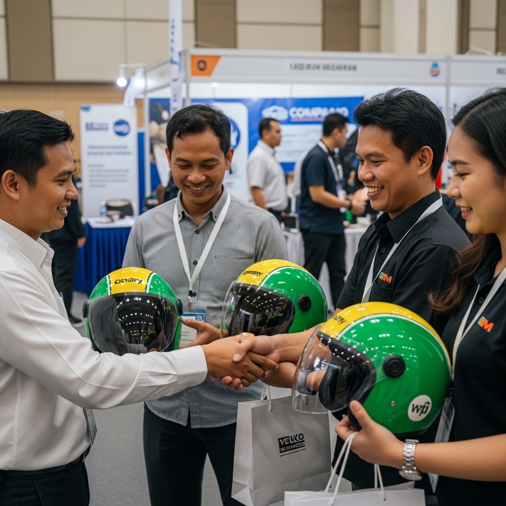 Helm merchandise perusahaan untuk hadiah dan souvenir korporat